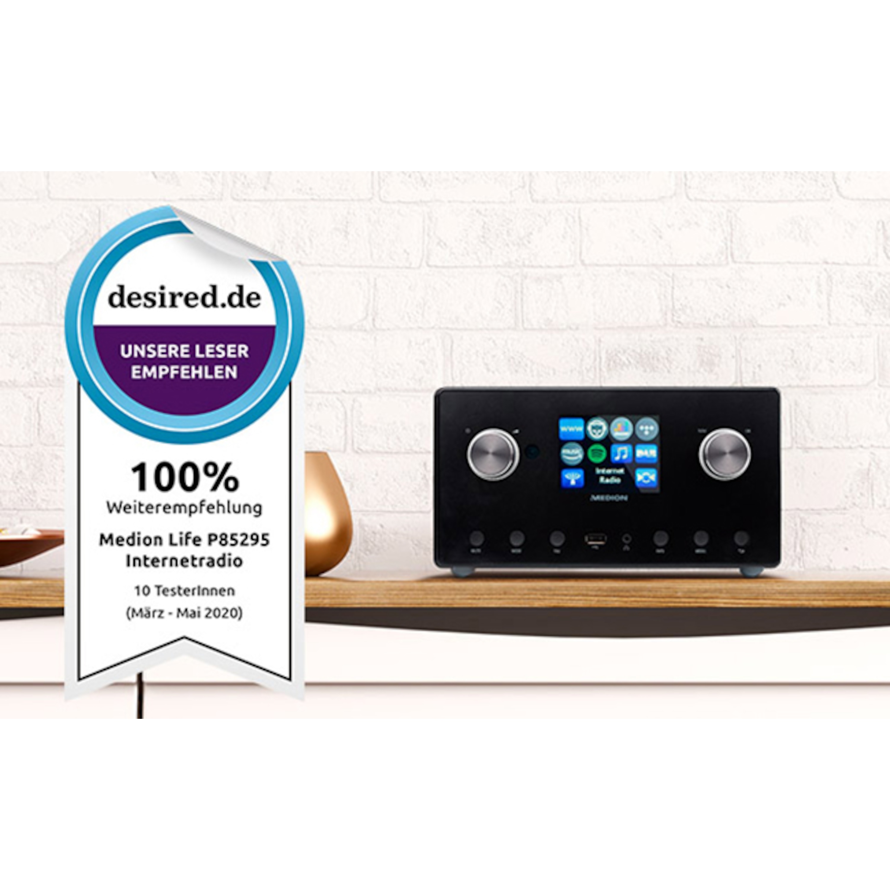 MEDION® LIFE® P85295 Stereo Internetradio, großes 8,1 cm (3 MEDION® LIFE® P85295 Stereo Internetradio, großes 8,1 cm (3
